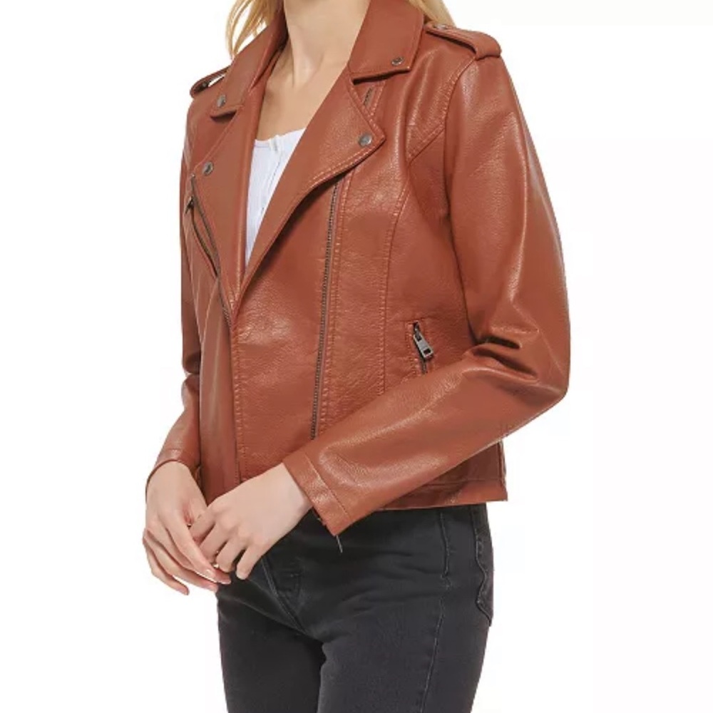 Levi's Brown Leather Jacket for Women